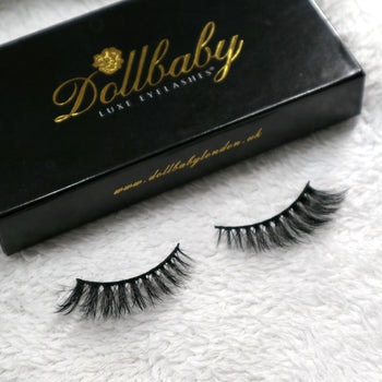 Dollbaby London vegan 'Angel' lashes drying on a towel - how to clean your lashes