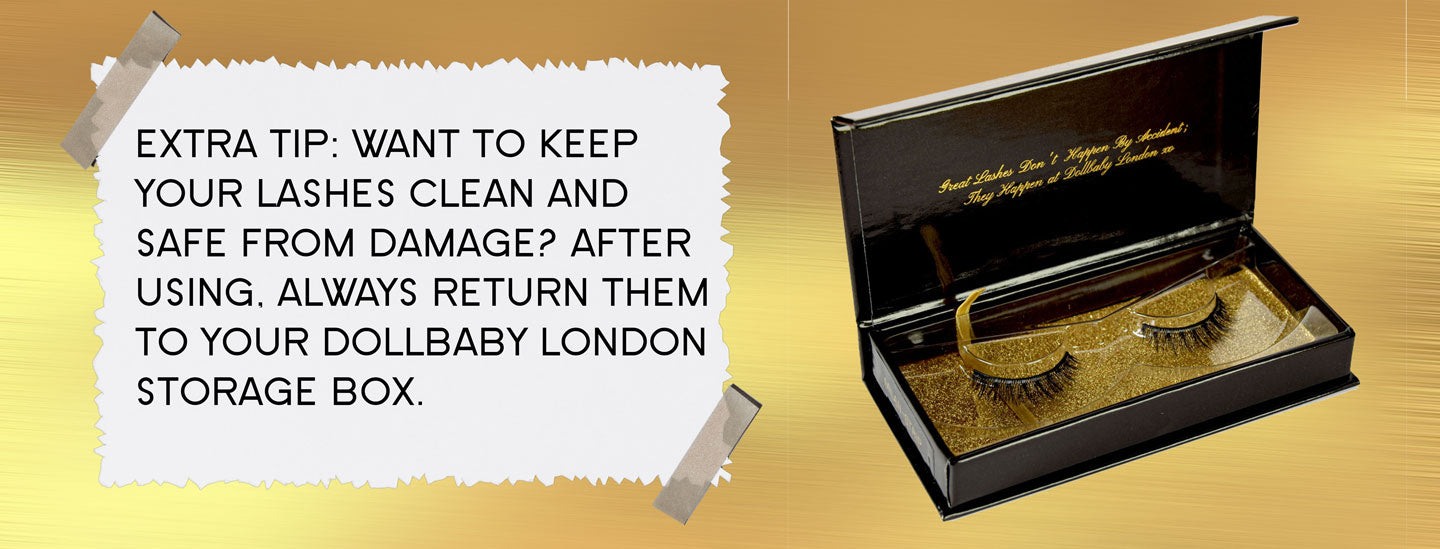 Dollbaby London storage box with lashes advice on how to clean and store your lashes