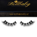 'Marbella' Strip Faux Mink Eyelashes (Non-Magnetic) - Clear Band Wispies Dollbaby London Dollbaby London Eyelashes